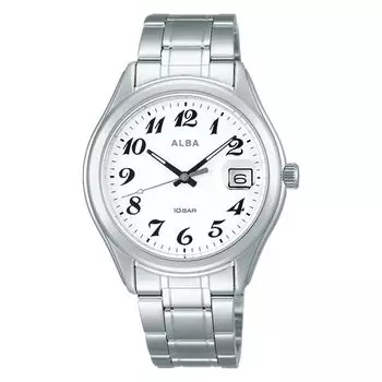 Часы Seiko Watch Alba, кварцевые, из нержавеющей стали, водонепроницаемые, для повседневной жизни, аналоговые, SEIKO ALBA, мужские, женские (10 АТМ) (Серебряный (AEFJ408))