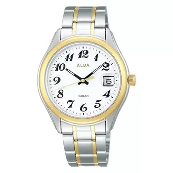 Часы Seiko Watch Alba, кварцевые, из нержавеющей стали, водонепроницаемые, для повседневной жизни, аналоговые, SEIKO ALBA, цветные, мужские (10 АТМ) (комбинирование (AEFJ407))