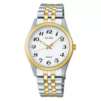 Часы Seiko Watch Alba, кварцевые, из нержавеющей стали, водонепроницаемые, для повседневной жизни, аналоговые, SEIKO ALBA, цветные, мужские (10 АТМ) (комбинирование (АЕФК424))