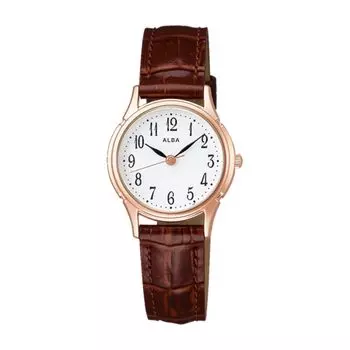 Часы Seiko Watch Alba, кварцевые, из нержавеющей стали, водонепроницаемые, для повседневной жизни, аналоговые, SEIKO ALBA, розовые, женские (5 АТМ) (АЕГК432 (Циферблат белый, корпус