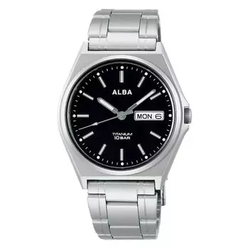 Часы Seiko Watch Alba, кварцевые, титановые, водонепроницаемые, для повседневной жизни, аналоговые, SEIKO ALBA, мужские (10 АТМ) (титан (AEFJ411))
