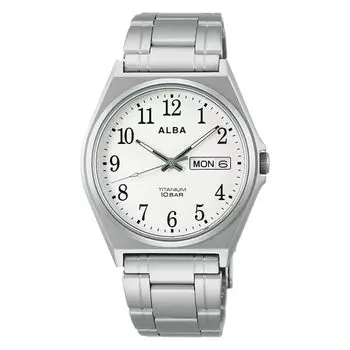 Часы Seiko Watch Alba, кварцевые, титановые, водонепроницаемые, для повседневной жизни, аналоговые, SEIKO ALBA, мужские (10 АТМ) (титан (AEFJ410))