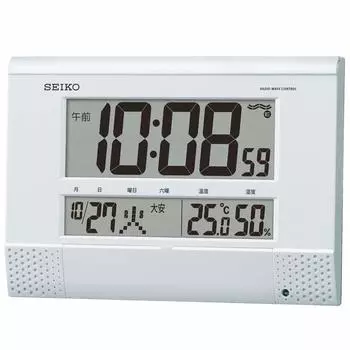 Часы Seiko White Pearl Корпус Размер xx см Настенные часы Настольные часы Радиоволновая цифровая программная функция BC412W 18,6 26,4 3,9
