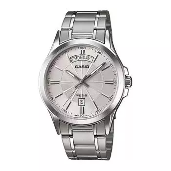 Часы серебристые мужские аналоговые, Silver Analog Men s Watch, Casio