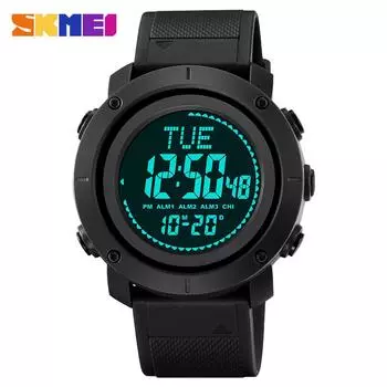Часы SKMEI для мужчин, 5 бар, водонепроницаемые, с датой 3, будильником, хронографом, обратным отсчетом, модные спортивные часы, цифровые часы, мужские повседневные часы армия зеленый