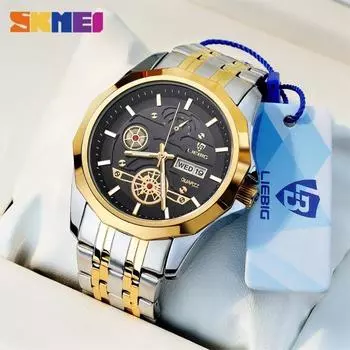 Часы SKMEI для мужчин, повседневные модные повседневные водонепроницаемые наручные часы из нержавеющей стали с дисплеем для мужчин L1037 белый