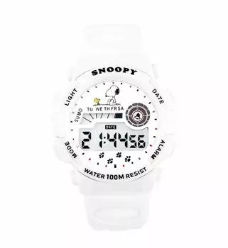 Часы Snoopy Watch для детей, водонепроницаемые для детей, женщин, взрослых, мужчин, унисекс, часы Woodstock Character для девочек и мальчиков x [водонепроницаемость 100 м] (Белый Белый) [Элемент]