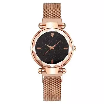 Часы со звездами, инкрустированные бриллиантами, магнитные женские часы с ленивым поглощением железа, женские часы, обработка кварцевых часов с магнитом на заказ красный