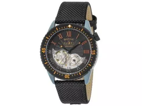 Часы Sonne N027 N027GR-BK мужские, черный ремешок из кордуры/нейлона, корпус из нержавеющей стали