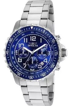 Часы Specialty Quartz 45 мм Корпус Серебряный Ремешок Из Нержавеющей Стали Синий Циферблат 6621 Подлинный Импортный Продукт [Invicta] Мужские [Товары]