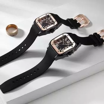 Часы Square Pair Expression Pair Quartz Watch Новые классические часы для мужчин и женщин