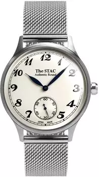 Часы STAC Japanese Domestic Watch 36 мм Classic Retro Unisex White Stainless Steel Mesh Belt [The Stack] Мужские Женские ST-AR002