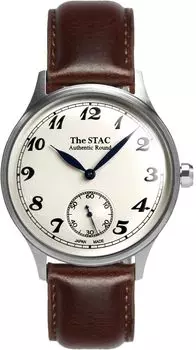 Часы STAC Made in Japan 36 мм Classic Retro Unisex White Brown Leather [The Stack] Мужские Женские ST-AR002