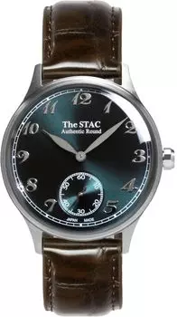 Часы STAC Made in Japan 36 мм Classic Retro Unisex Blue Green Brown Croco Leather [The Stack] Мужские Женские ST-AR002