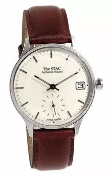 Часы STAC Made in Japan, аутентичные, круглые, 36 мм, классические [The Stack], мужские, женские [Item] слоновая кость