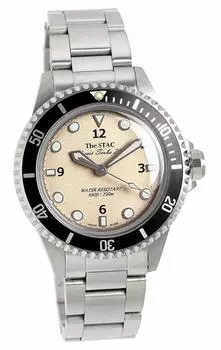 Часы STAC Made in Japan Classic Watch Ivory Sweep Second Watch 38mm Classic Scuba 200 [The Stack] Для дайвинга Для мужчин Для женщин