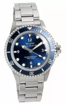 Часы STAC Made in Japan Classic Watch Deep Blue Sweep Second Watch 38mm Classic Scuba 200 [The Stack] Для дайвинга Для мужчин Для женщин синий