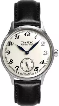 Часы STAC Made in Japan Domestic Watch 36 мм Classic Retro Unisex White Black Leather [The Stack] Мужские Женские ST-AR002