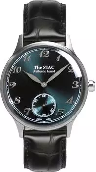 Часы STAC Made in Japan Domestic Watch 36 мм Classic Retro Unisex Blue Green Black Croco Leather [The Stack] Мужские Женские ST-AR002