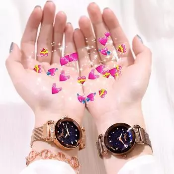 Часы Starry Sky, модные, водонепроницаемые, полностью автоматические, с магнитом и кварцевыми часами, женские часы