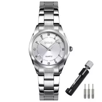 Часы стильные водонепроницаемые из нержавеющей стали деловые классические наручные часы женские аналоговые кварцевые брендовые повседневные простые часы роскошный подарок серебряные часы для женщин