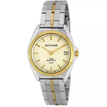 Часы Sun Flame мужские MJG-Z77-TIN круглые серебристые из нержавеющей стали аналоговые