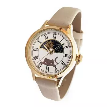 Часы Sun & Moon Cat женские (слоновая кость)