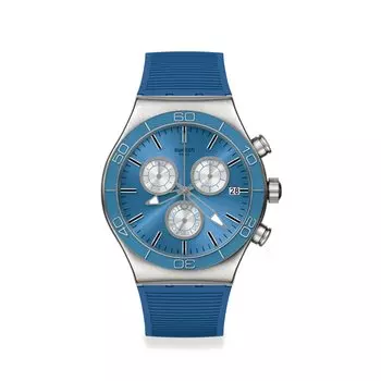 Часы Swatch BLUE IS ALL Новые часы Irony Chrono YVS485 Blue [Swatch] Мужские