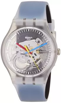 Часы Swatch CLEARLY BLACK STRIPED Новые Gent SUOK157 Черные [Swatch]