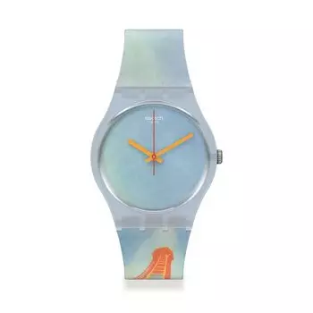 Часы Swatch EIFFEL BY ROBERT DELAUNAY Gent GZ357 Blue [Swatch] TOWER, синий