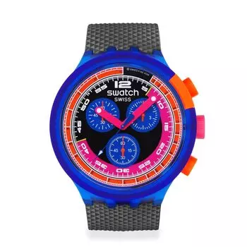 Часы SWATCH NEON PARTY TO THE MAX SB06N102 Черный [Swatch] синий