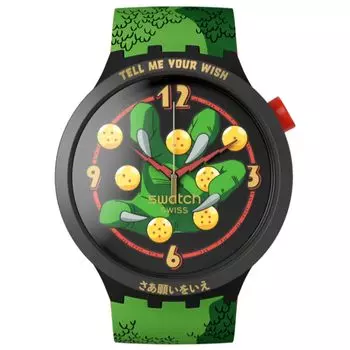 Часы Swatch SHENRON X SWATCH BIG BOLD SB01Z102 Зеленый [Swatch] чёрный