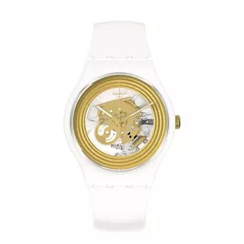 Часы Swatch ЗОЛОТЫЕ КОЛЬЦА БЕЛЫЕ Новые Gent SO29W107 Белые [Swatch] белый