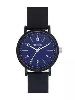 Часы TEA SPOON Round Rubber Belt Watch Black [Подписаться] N04721A-1 BK/NV женские синий