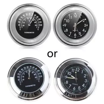 Часы-термометр для руля мотоцикла, водонепроницаемые, универсальные, 7/8 , 1 дюйм, часы и термометр для крепления на руль мотоцикла
