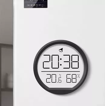 Часы-термометр-гигрометр, часы-измеритель температуры и влажности, домашний электронный будильник для дома, офиса, гостиной белый