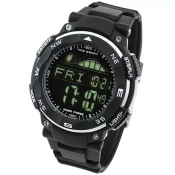 Часы Tide Graph 100m Водонепроницаемые цифровые часы [Rad Weather] Дайверские (черный (Перевернутый ЖК-дисплей))