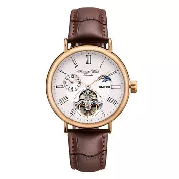 Часы TIME100, часы с двойным временем, водонепроницаемые, наручные, спортивные, с автоматическим заводом, стильные, скелетонированные, аналоговые часы для мужчин 1 Мужские