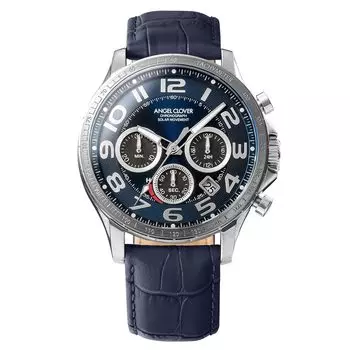 Часы Time Craft Solar Chronograph с сапфировым стеклом, темно-синий циферблат, темно-синий [Angel Clover], мужские NTCS44SSNV-NV