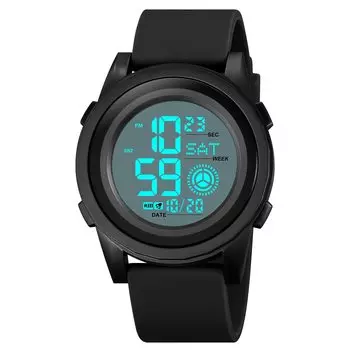 Часы Timever цифровые мужские с тонким мягким ремешком, водонепроницаемые, светодиодные, с функцией будильника и секундомера, водонепроницаемые, с крупным текстом для удобства просмотра