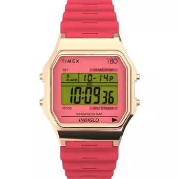 Часы Timex 80 Timex 80 розовый циферблат латунь акрил кварцевые часы бренд TW2W44000 унисекс розовый [TIMEX] [Товар]