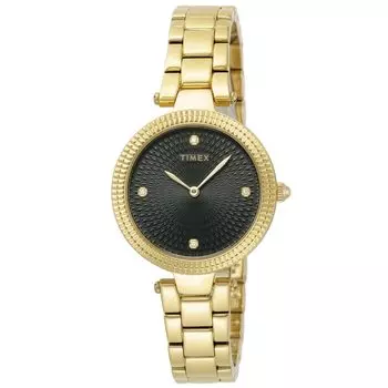Часы Timex Adoon черный циферблат латунь минеральное стекло кварц 32 мм Америка часы TW2V24100 золото [TIMEX] женские [Товар] чёрный