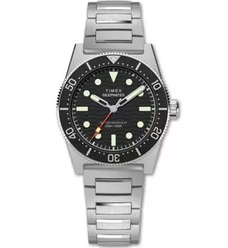 Часы Timex Deep Water Reef Watch TW2W95200 кварцевые 20 ATM водонепроницаемые сапфировое стекло черный циферблат нержавеющая сталь [TIMEX] мужские [Товар] чёрный