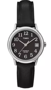 Часы Timex Easy Reader T2N525 кварцевые водонепроницаемые до 3 АТМ минеральное стекло черный циферблат латунь [TIMEX] женские [Товар] чёрный