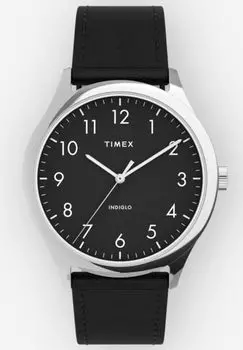 Часы Timex Easy Reader TW2T71900 кварцевые 3 ATM водонепроницаемые минеральное стекло черный циферблат латунь [TIMEX] мужские [Товар] чёрный