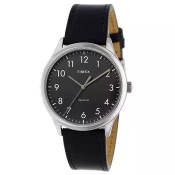 Часы Timex Easy Reader TW2T71900 кварцевые 3 ATM водонепроницаемые минеральное стекло черный циферблат латунь [TIMEX] мужские [Товар] чёрный