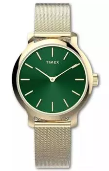 Часы Timex Hailey TW2W87500 кварцевые 5 АТМ водонепроницаемые минеральное стекло зеленый циферблат латунь [TIMEX] женские [Товар]