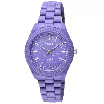 Часы Timex Legacy Ocean Purple Dial Переработанный пластик Минеральное стекло Кварцевые Филиппинские часы Бренд TW2V77300 Фиолетовый [TIMEX] Мужские [Товар] фиолетовый
