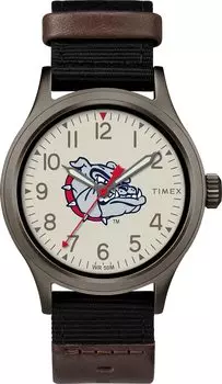 Часы Timex Men s College Pride 40 мм - Gonzaga Bulldogs с черным ремешком, Gonzaga Bulldogs, Gonzaga Bulldogs. , ремень