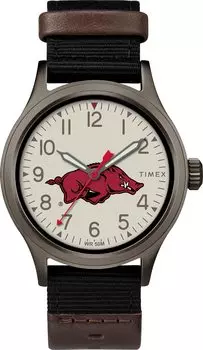 Часы Timex Men s College Pride 40 мм - Arkansas Razorbacks с черным ремешком Fast Lap Strap, Arkansas Razorbacks, Arkansas Razorbacks